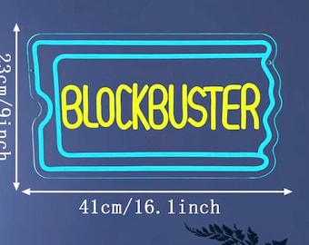 Blockbuster - neonreclame - mancave- sheshed - theaterzaal 16,1 x 9 inch