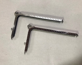 18 x 10 cm Purse frame - Silver / Antique brass - metal frame - pouch frame to sew - kiss clasp lock - fecho d'avó - fecho de bolsa em metal