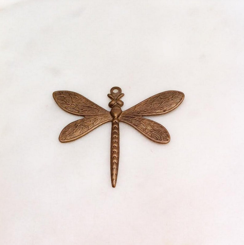 Bronze Dragonfly Pendant or Link Spiritual Jewelry Nature Etsy