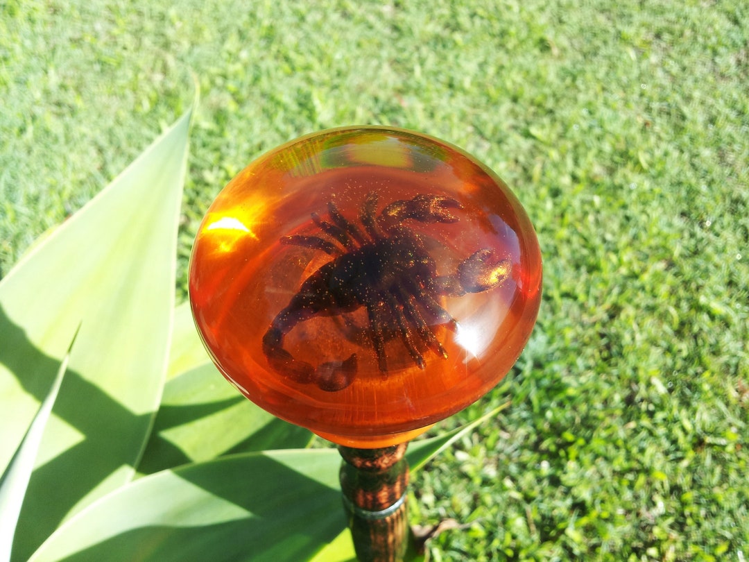 Scorpion Walking Stick Made With Burnt Oak Wood and Resin,