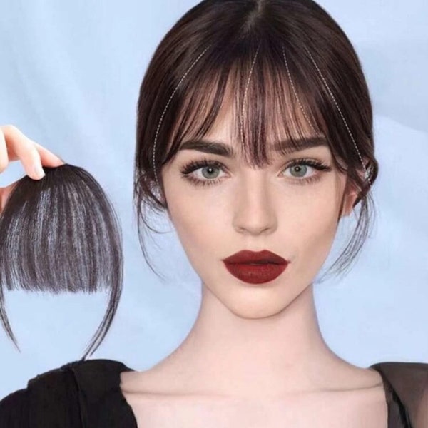 Wispy clip in bangs, human hair