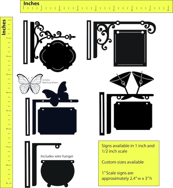 Half Inch Scale Shop Signs