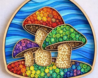 Quilling  - Mushrooms Frame for Quilling or Resin