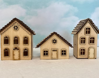 Mini Christmas Village - 144 scale - unpainted