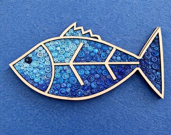 Quilliing - Funky Wood Fish Frame for Quilling and Resin