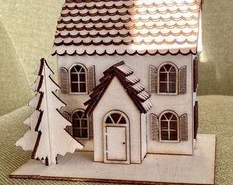 Mini Christmas Grand House/Ornament - 144 scale - unpainted