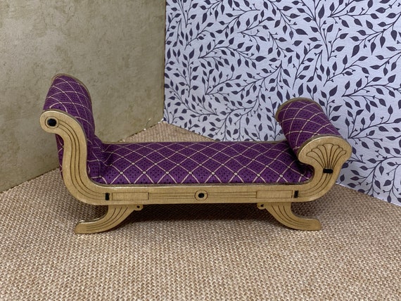 Dollhouse Chaise Lounge - 1 inch scale - unfinished