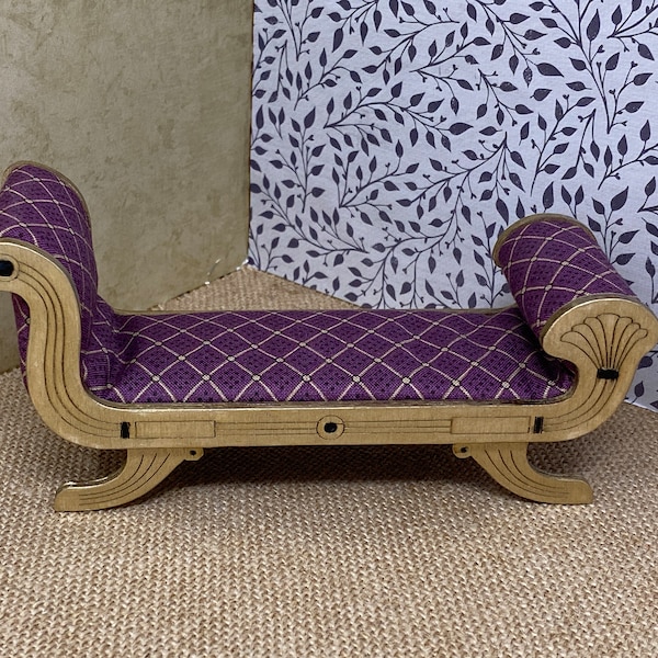 Dollhouse Unfinished Chaise Lounge - 1 inch scale