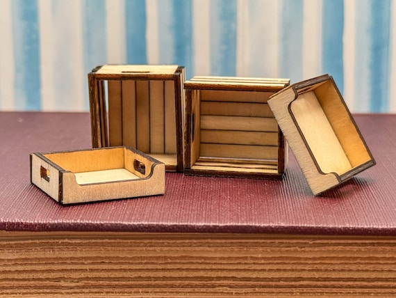 Half Inch Scale Miniature Vegetable Crates and Trays  (1:24)