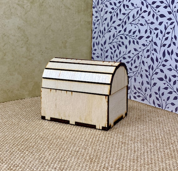 Dollhouse Treasure Chest - 1 inch scale unfinished