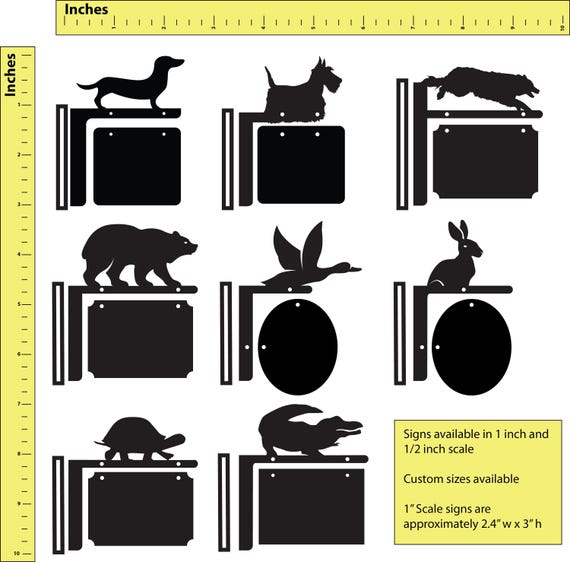Half Inch Scale Shop Signs - Animals