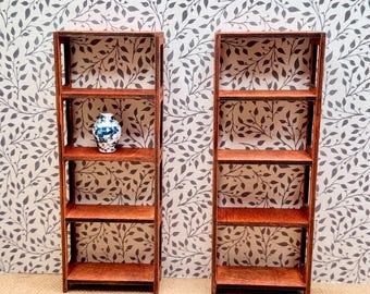 Dollhouse Bookshelves Set of 2 Ladder Style - unfinished