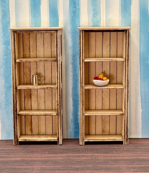 Half Inch Scale Book Shelves- Pair