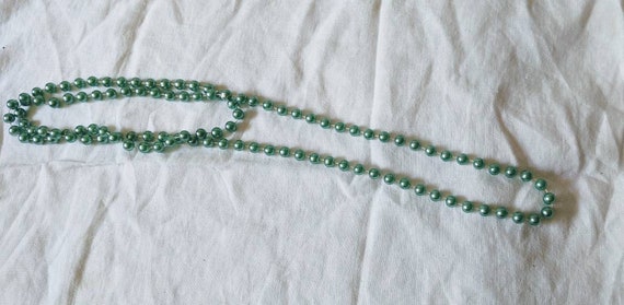 Necklace,Pearls colored aqua and vintage - image 7