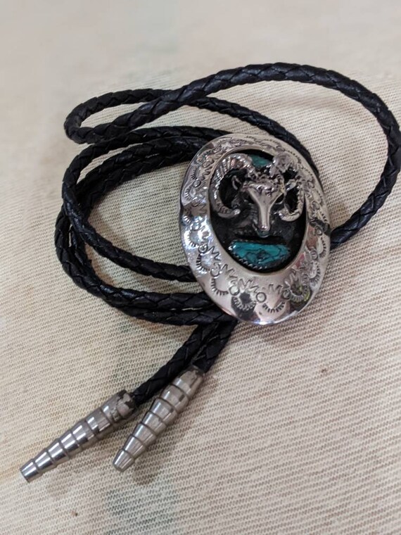 Bolo tie, tourqoise capricorn bolo tie, bolo dress