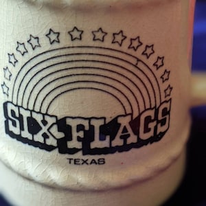 Mug,small, Ceramic Texas Six Flags Mug.