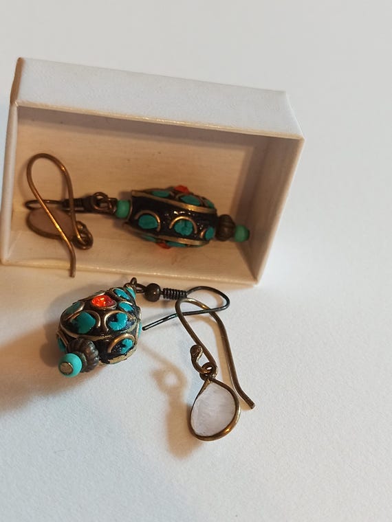 Earrings turquoise chips plus. - image 8