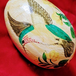 Egg, The hand painted hummingbird vintage egg.