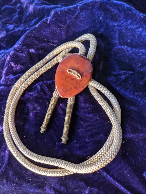 Bolo Red Agate Bolo Tie, Western Cowboy Style