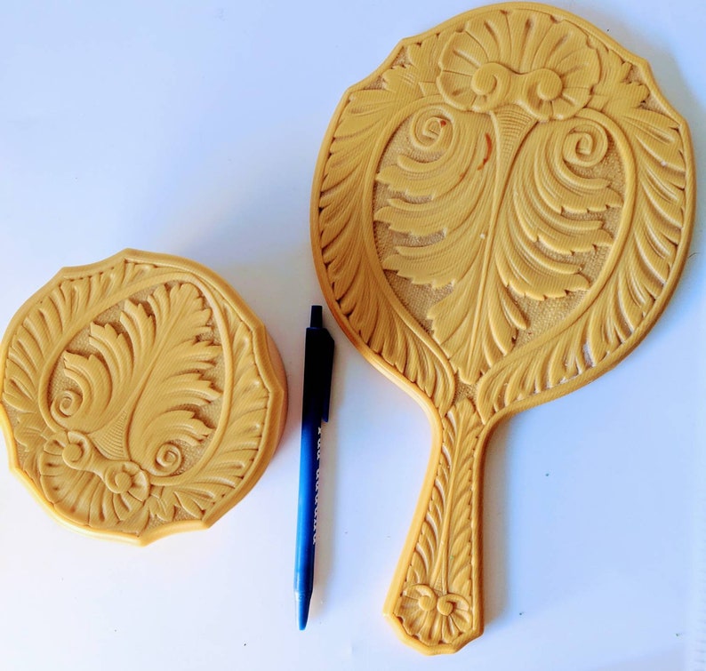 Pyralin Vintage Ivory Pyralin Dubarry Mirror and Box, Celluloid Bakelite Set - Etsy