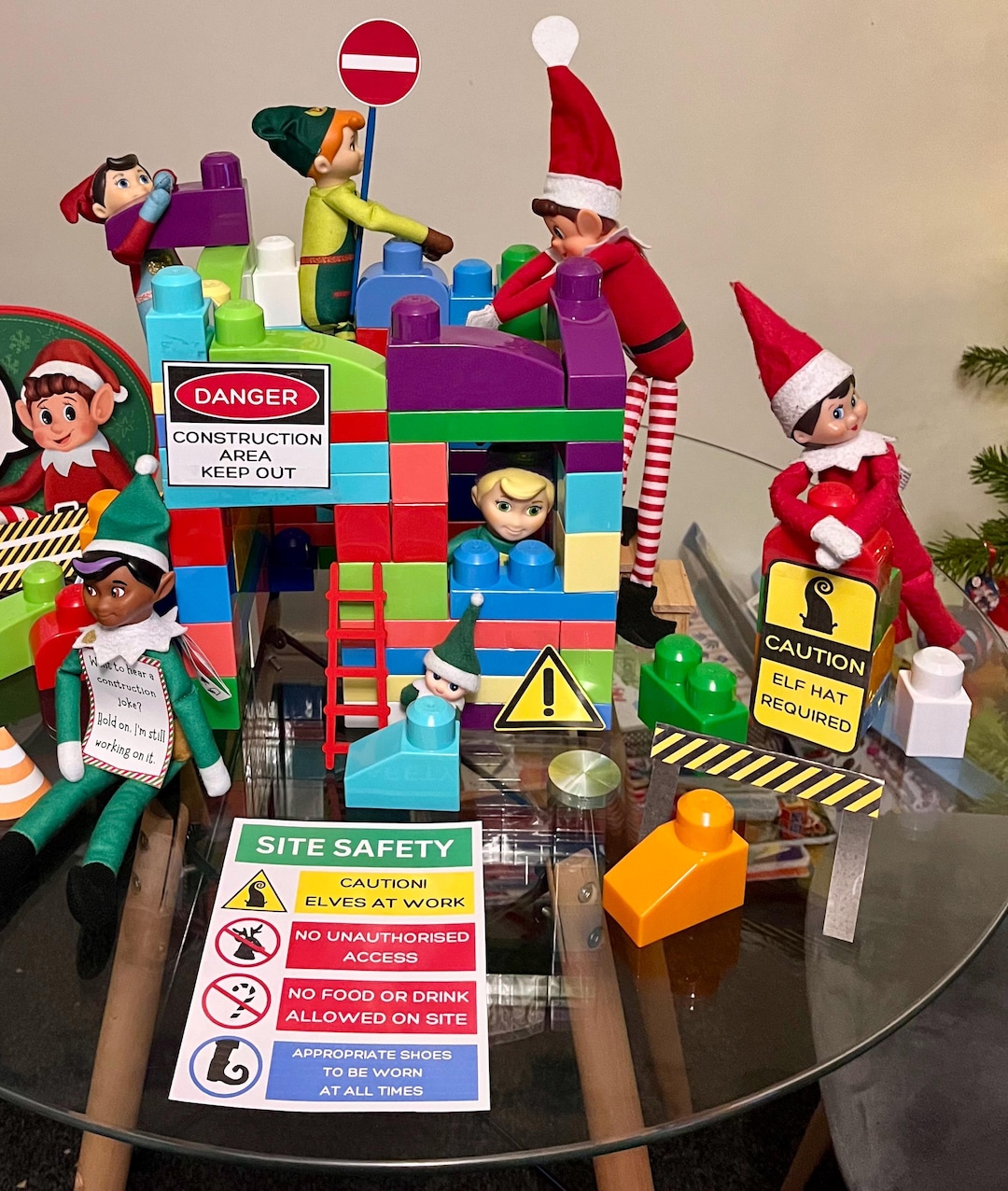 Elf Construction Site Printable Props With Bonus 3 Page Lego Style Elf ...