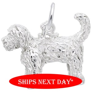 Labradoodle Dog Charm (Engravable Sterling Silver and Gold Plated Charm) | Labradoodle Charm | Labradoodle Jewelry