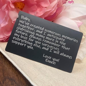 Engraved Picture Wallet Insert, Front & Back Engraving, Laser Engraved Personalized Wallet Card, Wallet Card - Him or Her, Anniversary Gift