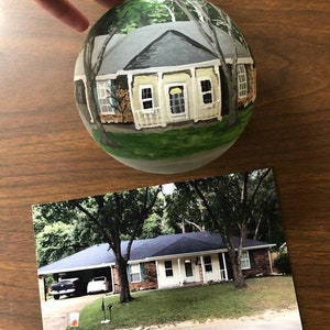 New Home Ornament: Hand Painted Beautiful Glass Holiday Gift Keepsake Round with Free Gift Box 2024 Christmas 10cm or 6.67cm Sizes image 6