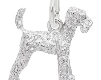 Airedale dog charm (Engravable Sterling Silver and Gold Plated Charms)