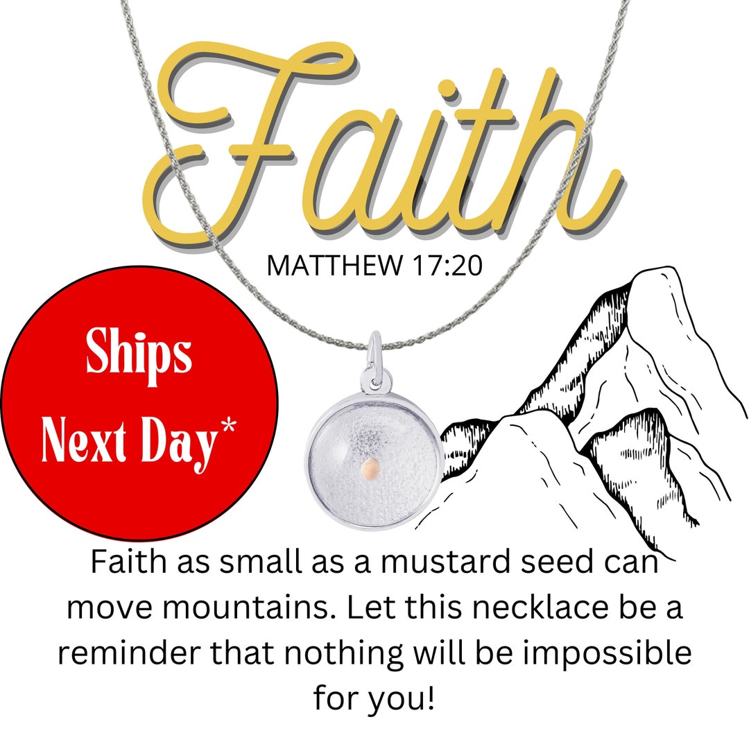 Silver Mustard Seed Necklace for Encouragement and Faith Mustard Seed