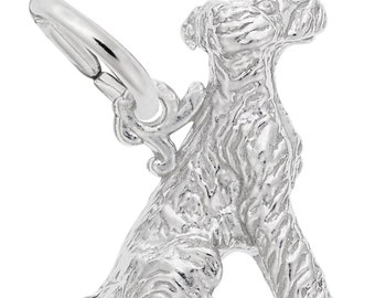 Sitting Terrier Charm (Engravable Sterling Silver and Gold Plated Charms)