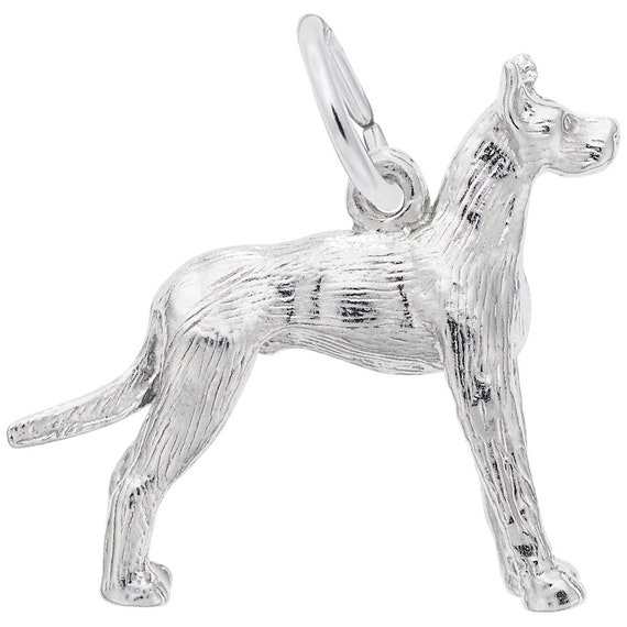 Great Dane Dog Charm engravable Sterling Silver and Gold Plated
