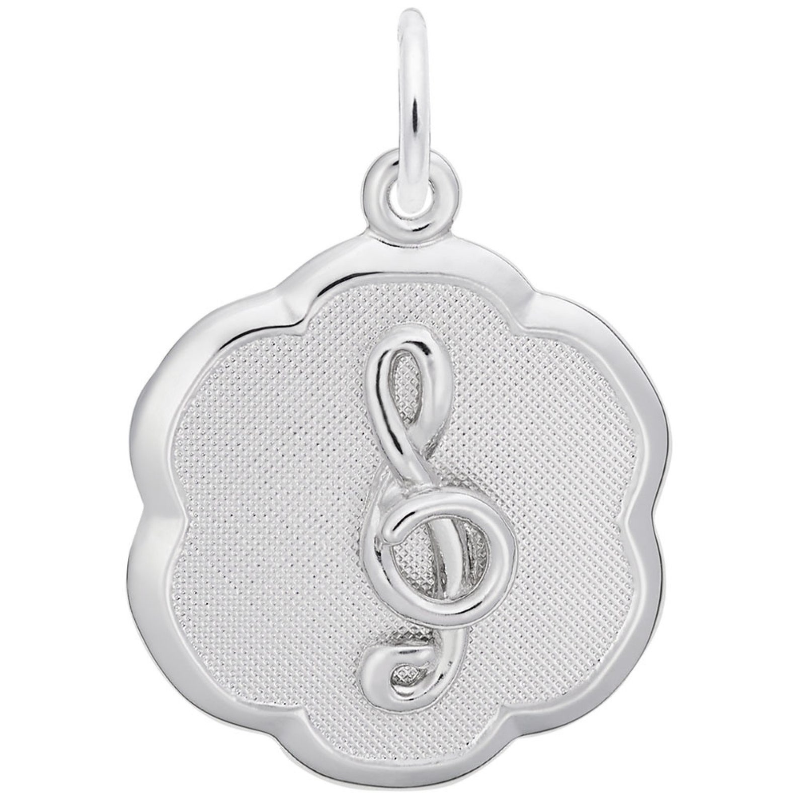 Silver  Glitter Music Note Charm