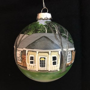 New Home Ornament: Hand Painted Beautiful Glass Holiday Gift Keepsake Round with Free Gift Box 2024 Christmas 10cm or 6.67cm Sizes image 1