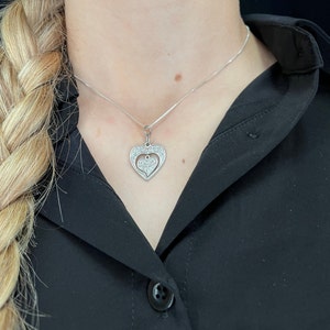 Sterling Silver Mother Daughter Necklace | Mother Daughter Heart Necklace | Mom & Daughter Necklace | Mother Daughter Jewelry