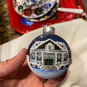 New Home Ornament: Hand Painted Beautiful Glass Holiday Gift Keepsake Round with Free Gift Box 2024 Christmas 10cm or 6.67cm Sizes image 9