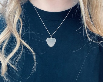 To My Beautiful Wife Necklace | Engravable Sterling Silver Heart Necklace | Classic and Timeless Heart Necklace | Anniversary Gift
