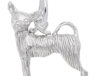 Dog Charms (Engravable Sterling Silver Charms) German Shepherd, Maltese, Basset Hound, Chihuahua, Standard Poodle, Golden Retriever