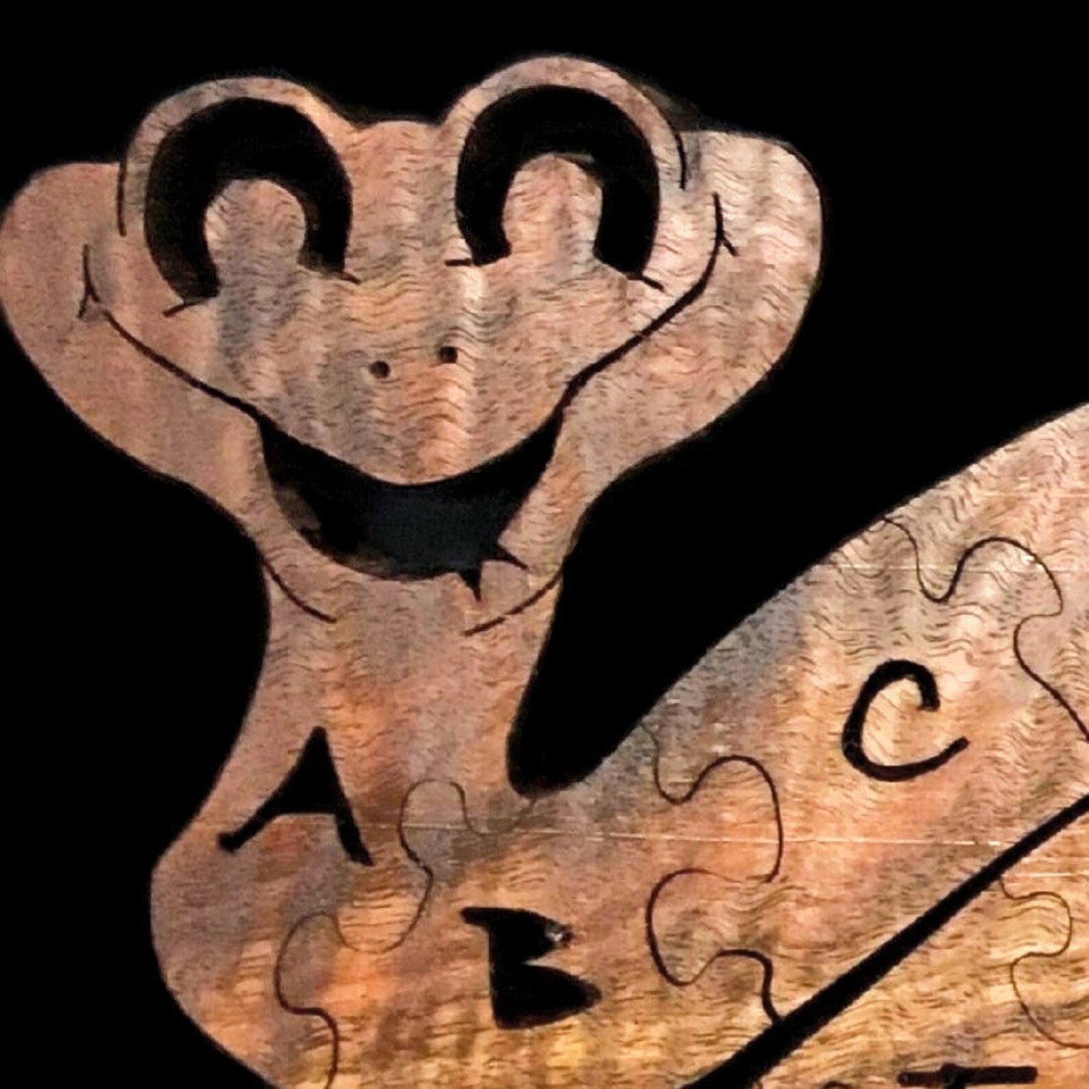 Walnut Alphabet Snake Puzzle Educational Toy | Etsy