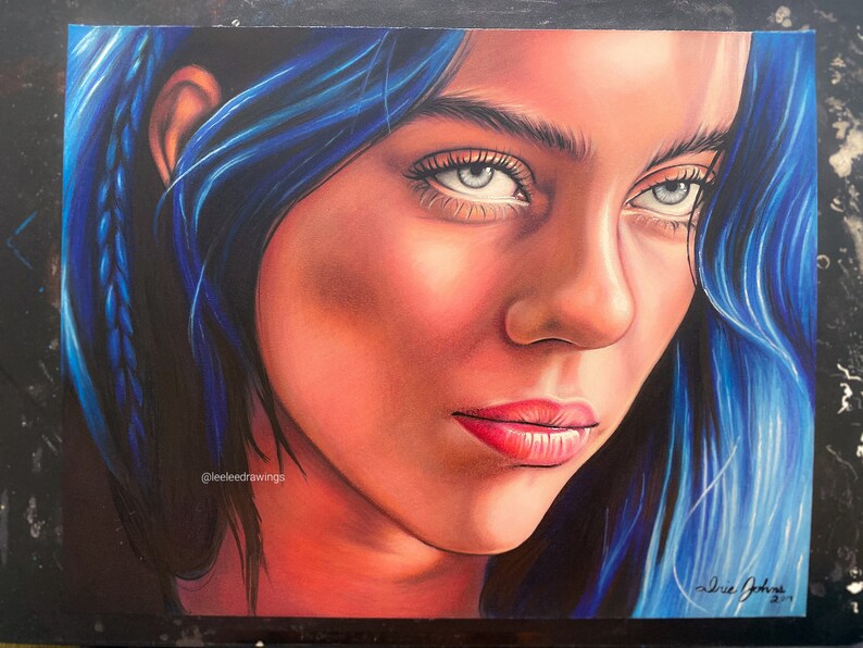 Original Billie Eilish Drawing By Irie Johns Art Collectibles Pencil Kientructhanhdat Com