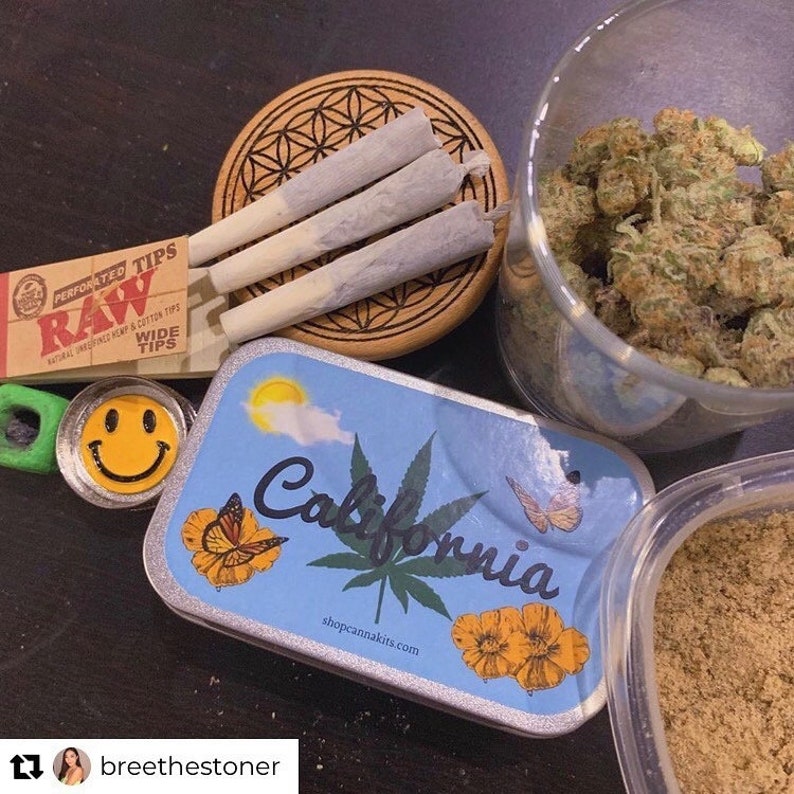 California Joint Kit, Cannabis Not Included, Stoner Kit, Weed Accessory, Stoner Gift, Weed Box, Weed Kit, Stash Box, Grinder 