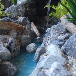 Epoxy Resin Table Indoor Waterfall Fountain Home Decor End Table Entry Fountain Waterfall