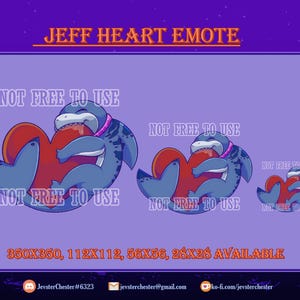 Jeff the Landshark [ Heart ] Emote for Twitch and Discord