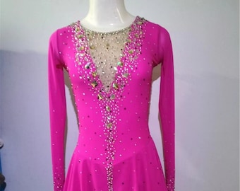 Custom Skating Dress for Girls Custom Figure Skating Dresses Women PInk