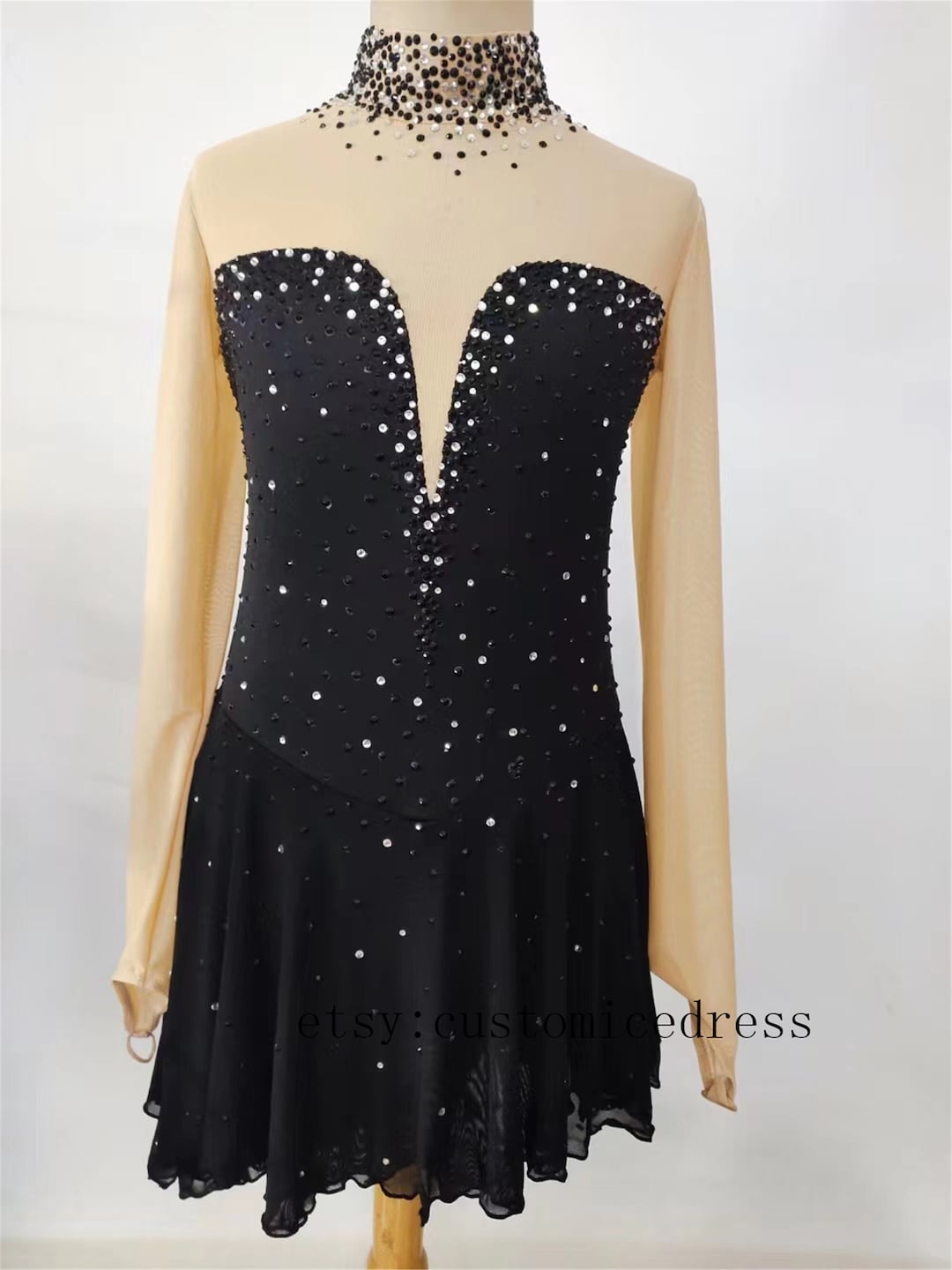 Women Competition Figure Skating Dress Black Figure Skating Dresses ...