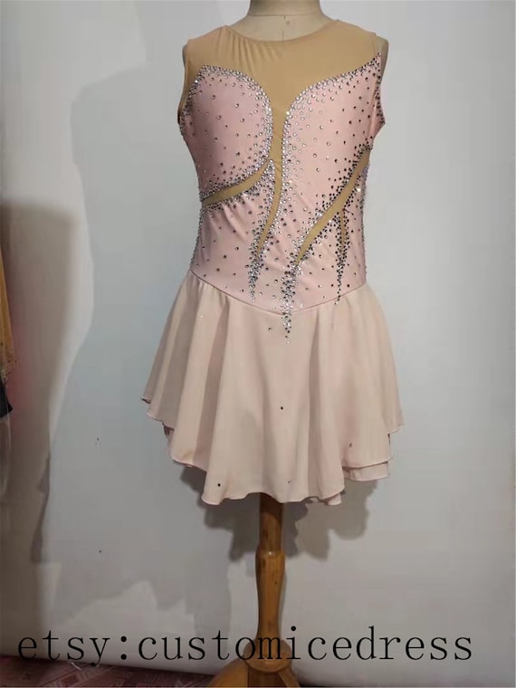 Pink Figure Skating Dress Adult Girls Competition Ice Skating