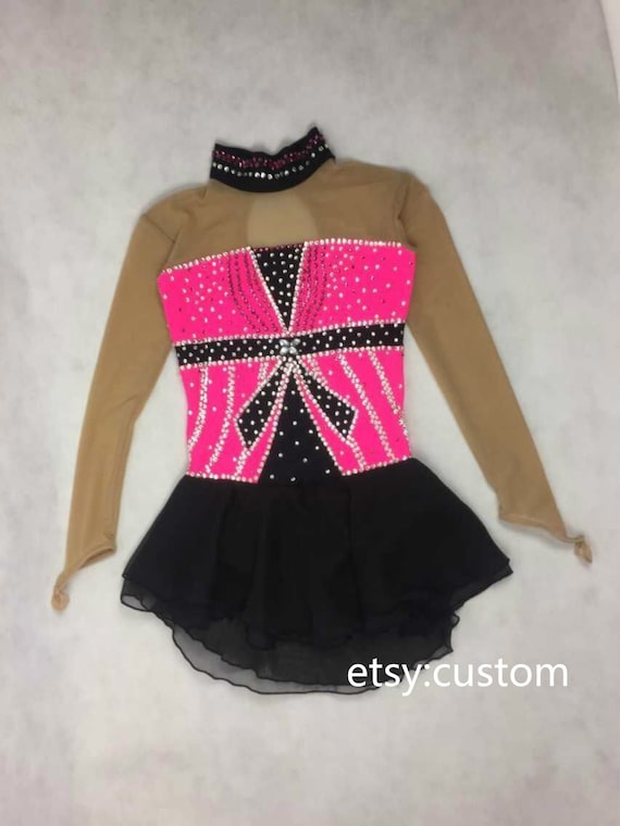 Kids Figure Skating Dresses for Competition Pink Ice Skating | Etsy