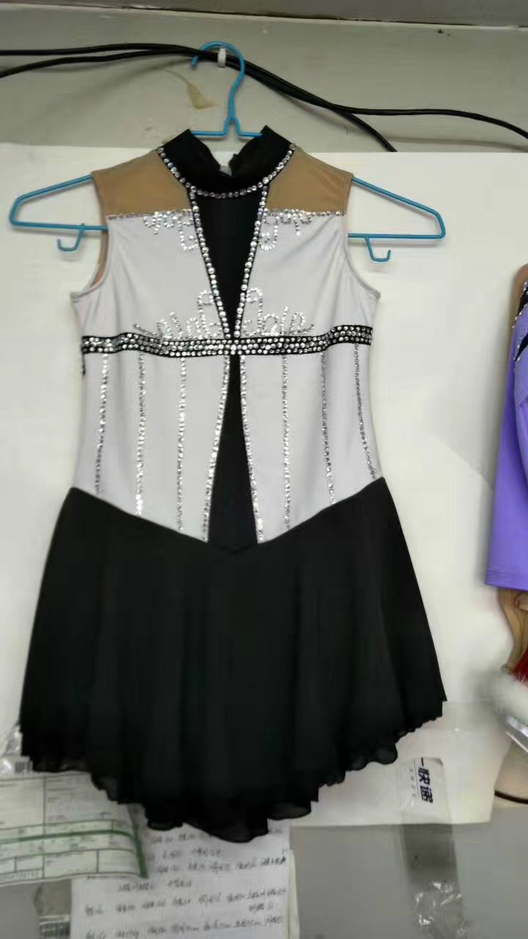 black and white figure skating dress Competition BSU011025 – Boutique Step Up Color:French Lilac size-23-m-eu-7-m-us-toddler flows gracefully with every Light Blue Lace Backless