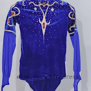 men&#39;s figure skating suit custom boys ice skating wear
