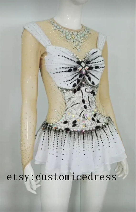 White Black Skating Dress for Girls Custom Women Ice Skating Competition  Dresses - Etsy